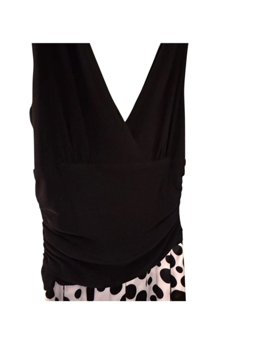Polka Dot Dress Women's 12 Black & White Sleeveless Jessica Howard Evenings - Picture 5 of 16